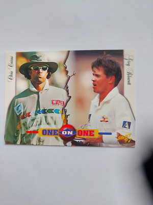 1997-98 SELECT CRICKET CARD -ONE ON ONE - GREG BLEWETT -  CHRIS CAIRNS - CARD 60