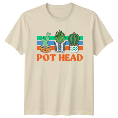 Topfkopf Kaktus Sukkulenten Gärtner T-Shirt Pflanzenliebhaber Hobby Tee
