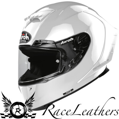 AIROH GP550S GLANZ WEISS MOTORRAD MOTORRADHELM MIT PINLOCK & DUNKLEM VISIER