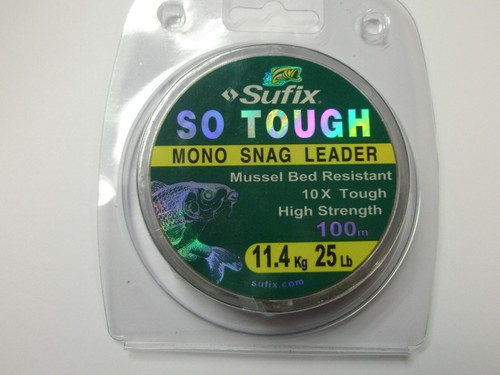 Sufix So Tough Mono Snag Vorfach 25lb 11,4kg 100m Angelausrüstung