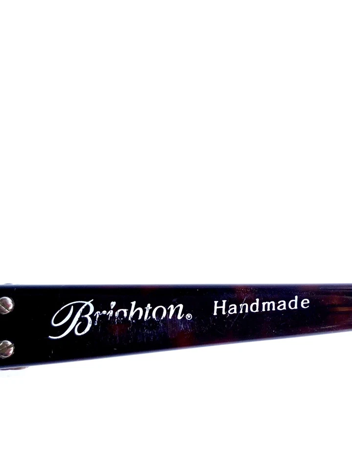 Gafas de sol de colección Brighton hechas a mano ovaladas marrones plateadas detalle templo SG187 52 19 135 Foto 4 de 4