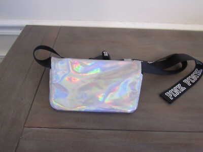 PINK Victoria\'s Secret Holographic Silver Bag adjustable strap for waist s-l400.jpg main image 2