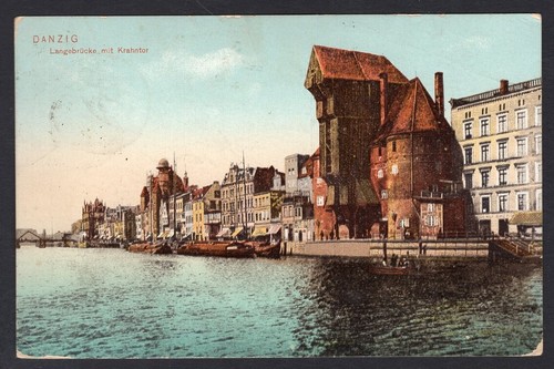 DANZIG 1920 Picture Postcard to Austria. Postage Due. German Germania Overprint - Picture 3 of 3