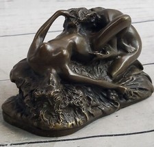 VINTAGE HAND MADE LOVERS BRONZE STATUE SCUPLTURE, SIGNED JM LAMBEAUX GIFT Statue