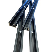 Aluminium C-Profil M8 1000mm schwarz gebohrt T-Nutschiene inkl. 5 Schrauben