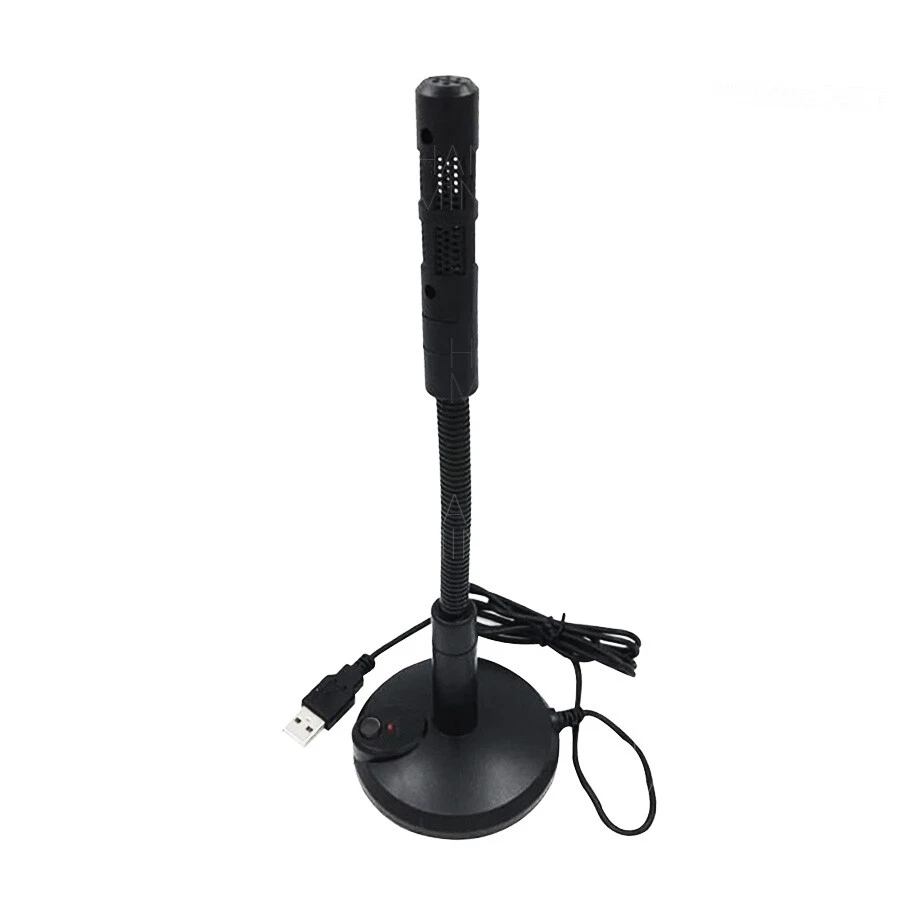 Desktop Mini Condenser Microphone USB Computer Mic Recording For Laptop PC - Image 2 of 3