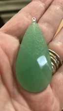 Antique Uranium Glass Pendant Czech Glass Pendant ~