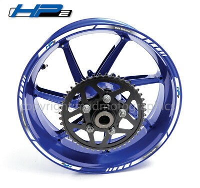 HP2 sport motorcycle rims stickers for BMW stripes HP RR blue white
