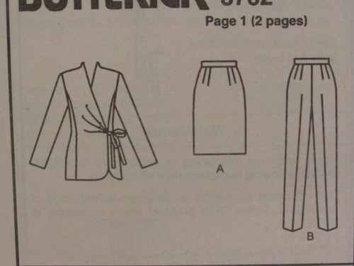 Classy BUTTERICK 3762 Misses Wrap-front Tunic Skirt & Pants PATTERN 6-8-10 UC - Picture 2 of 4