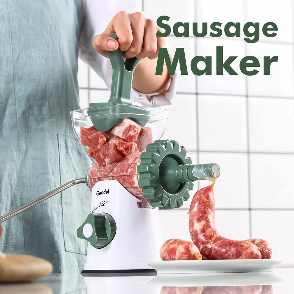 Geedel Meat Mincer Grinder and Sausage Maker Machine,Easy Cleaning