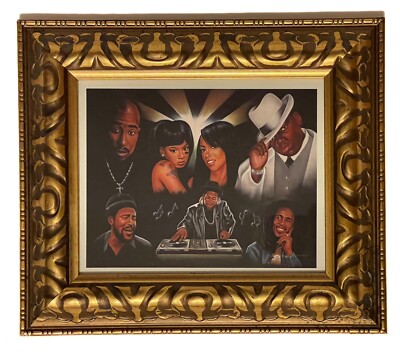 Rare Hip-Hop Legends Memoriam Lithograph Poster Framed