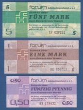 DDR 0,50 , 1 , 5 Mark Forum 1979  fast KASSENFRISCH  Ro.367-9
