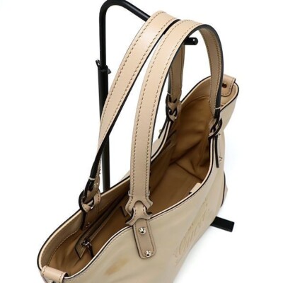 Gucci Tote Bag 269878 Leather Beige Off-White Stylish Rare Model