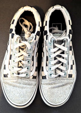 Vans Old Skool Off the Wall Skater Girl Silver Sparkly Glitter Size 6