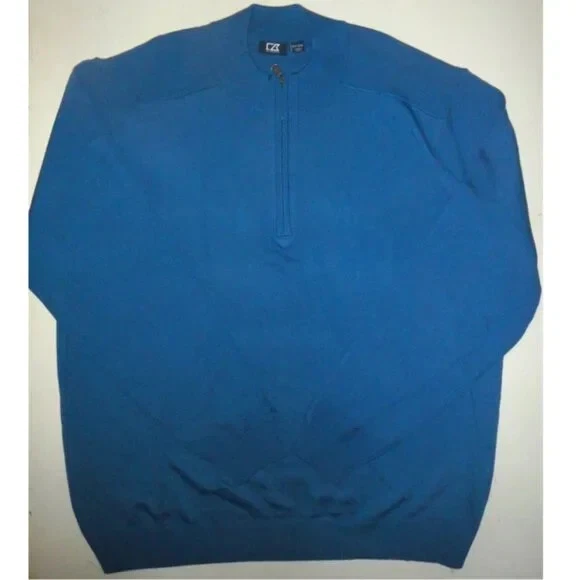 Nuevo sin etiquetas Suéter Azul Acrílico Lana Merino 2XB 1/4 Cortador de Cremallera y Buck Para Hombre Precio de venta sugerido por el fabricante $168 Foto 3 de 4