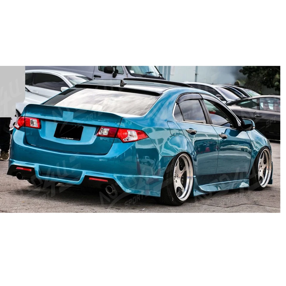 Difusor labial parachoques trasero estilo poliuretano tipo S negro para Acura TSX 2009-2014 Foto 3 de 4