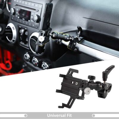 Metal Car A-Pillar Mount Phone Holder Bracket Stand for Jeep Wrangler JK JLJT +