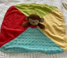 Koala Baby Monkey Plush Minky Dot Stripes Baby Security Blanky Lovey ToysRUs A10