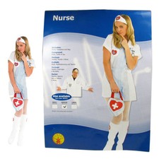 Nurse Party Costume Fancy Dress Womens Sexy Hospital Scrubs Medium 12-14