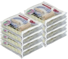 8-Pack Heavy Duty Vinyl Zippered See-Through Storage Bags (Clear) 9" x 11" x 2"