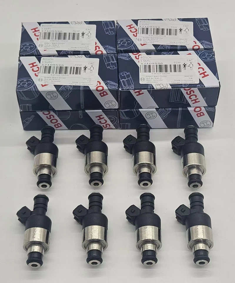 8X ORIGINAL BOSCH OEM FUEL INJECTORS 17109596 FOR 96-00 CHEVROLET GMC 7.4L V8 Foto 2 de 4