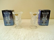 Lot Of 2 Forever Crystal 24% Lead Crystal Vienna Motif Bud Vases " BEAUTIFUL "