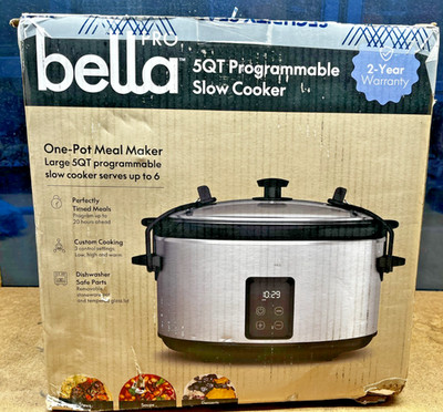 bella PRO - 5-qt. Programmable Slow Cooker - Silver