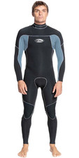 Quiksilver Wetsuit Men's Capsule Saturn 4/3 Back Zip-103185- Blk/Blue-M-Rare-NWT