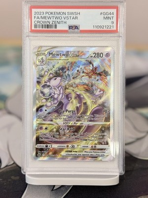 2023 Pokemon Schwert und Schild Krone Zenith Full Art / Mewtwo Vstar #GG44 PSA 9