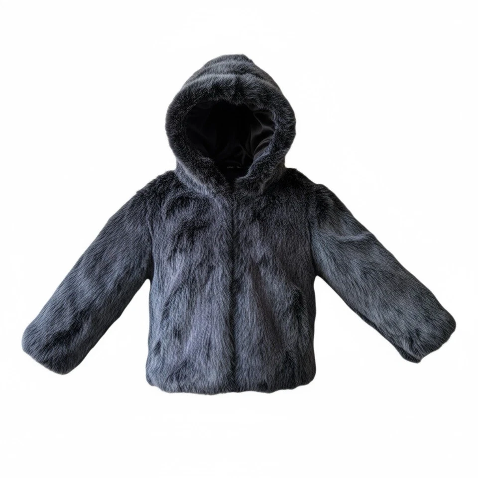Chaqueta American Widgeon Purple Mist para niñas de piel sintética con capucha cremallera frontal talla 3T nueva Foto 3 de 4