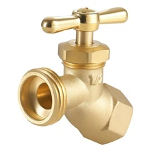 Hose Bibb 1/2" FIP x 3/4" MHT Connection Brass Outdoor Water Faucet Spigot