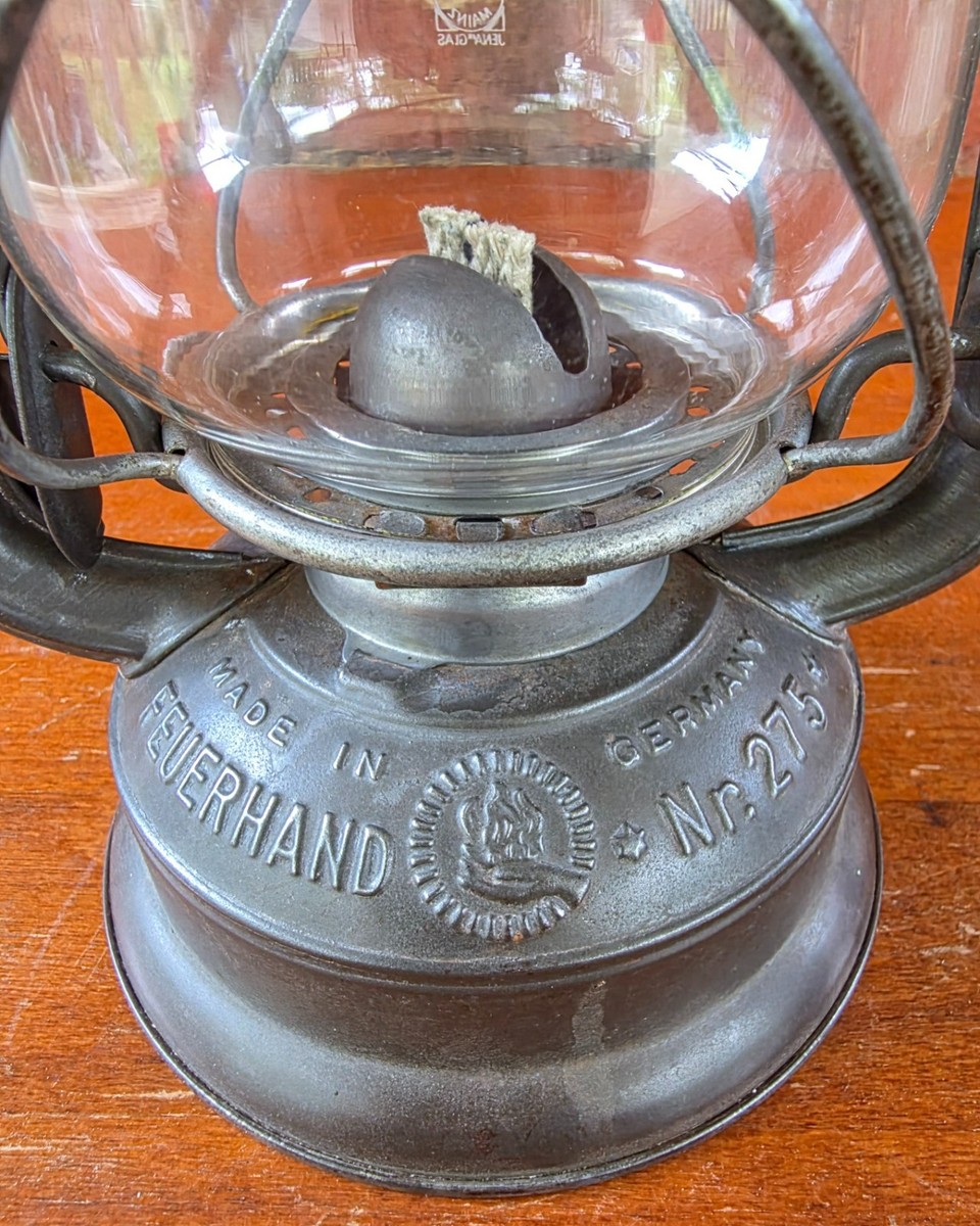 Vintage Feuerhand Nr 275 Kerosene Lantern Oil Barn Globe Hurricane