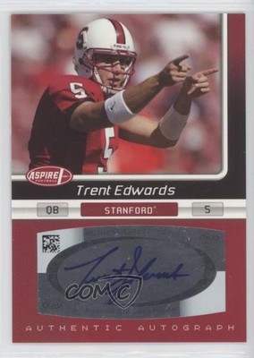 2007 SAGE Aspire Trent Edwards #5A Rookie Auto RC v7j