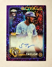 Samad Taylor 2024 Topps Chrome RC AUTO PURPLE REFRACTOR 294/299 Royals RA-ST L6
