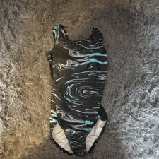 Girls' Gymnastics Sleeveless Black Leotards  Unitards Swirl Pattern