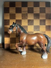 Vintage Clydesdale Plastic Toy Horse Statue A373, looks like it s been repaired