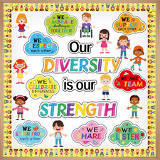 66 PCS Diversity Bulletin Board Decoration Set for Party School Classroom Door
