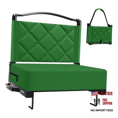 Stadium Seats with Back Support Cushion, Folding 1pcs Without Pocket-green
