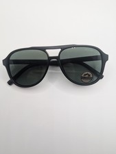 Black Retro Polarized Aviator Sunglasses - UV400 Unisex Protection Gray Lens