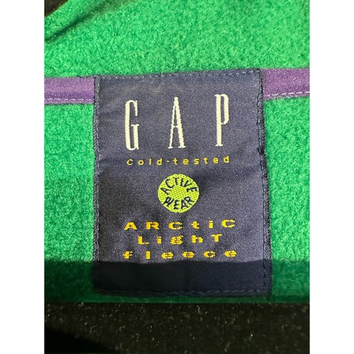 Vintage GAP Sweater Womens Small Green 90s Fleece Pullover Pockets Half Zip - Picture 2 of 11