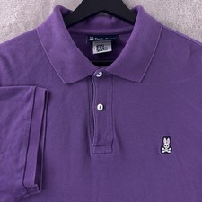 Psycho Bunny Pique Polo Shirt Mens Size 7 Purple Short Sleeve Logo Embroidered