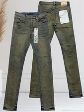 Purple-Brand P001 Slim Fit Indigo Oil Repair Men's Size 29x32 Distressed Jeans