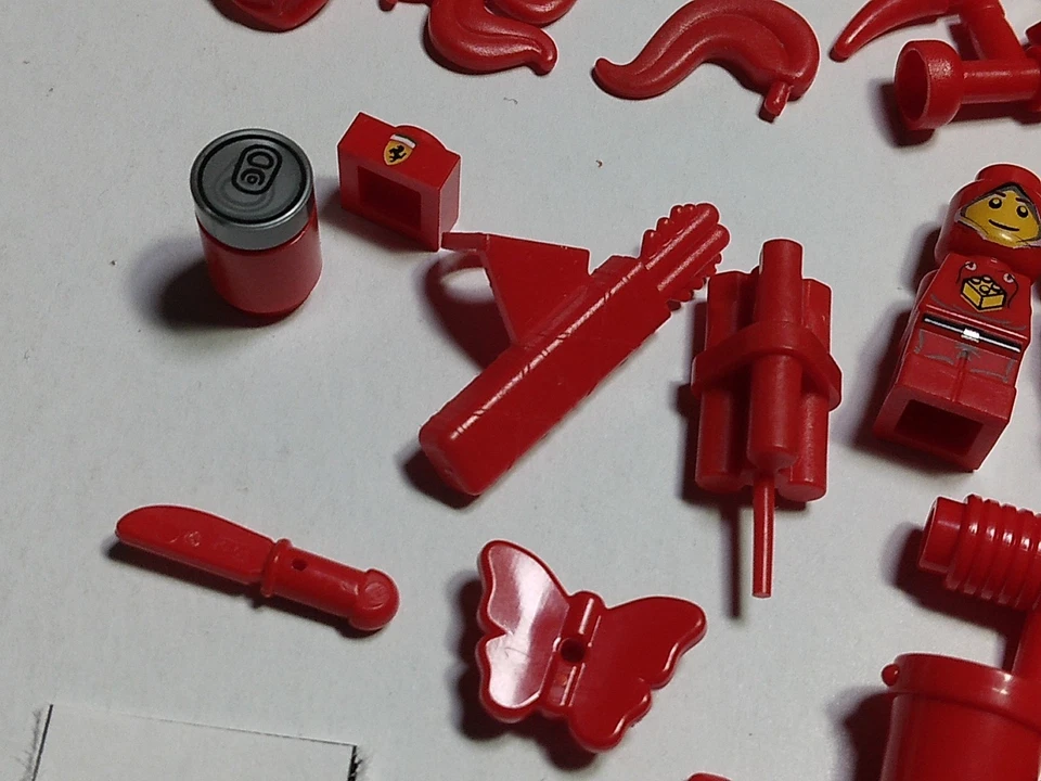 Lego 500 Оптовый Лот Пластина из Красного Кирпича Винтаж Перо Плюм Яблоки Ferrari Логотип 750 - Изображение 3 из 4