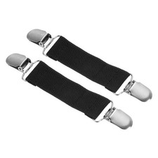 Mitten Clips, 2Pcs Elastic Glove Buckle Clip with Double Metal Clamp, Black
