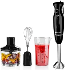 OVENTE Ultra-Stick 2-Speed Black Hand Immersion Blender Set, Black HS565B