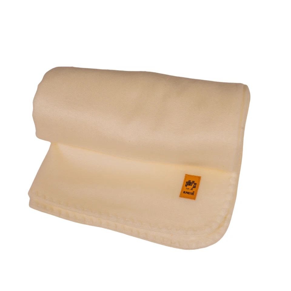 Throw Size Handmade Alpaca Blanket Baby Alpaca Blanket Alpaca Wool Blanket White - Image 3 of 4