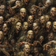Screaming Zombies 42 - 18"x46" Hydrographic Film Hydro Dipping