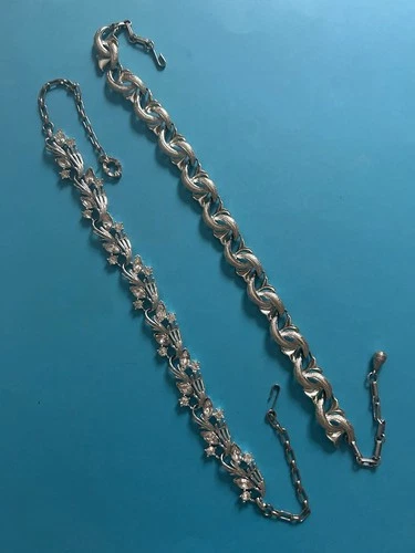 Vintage Silver  Costume Jewelry Lot Includes 2 Necklaces