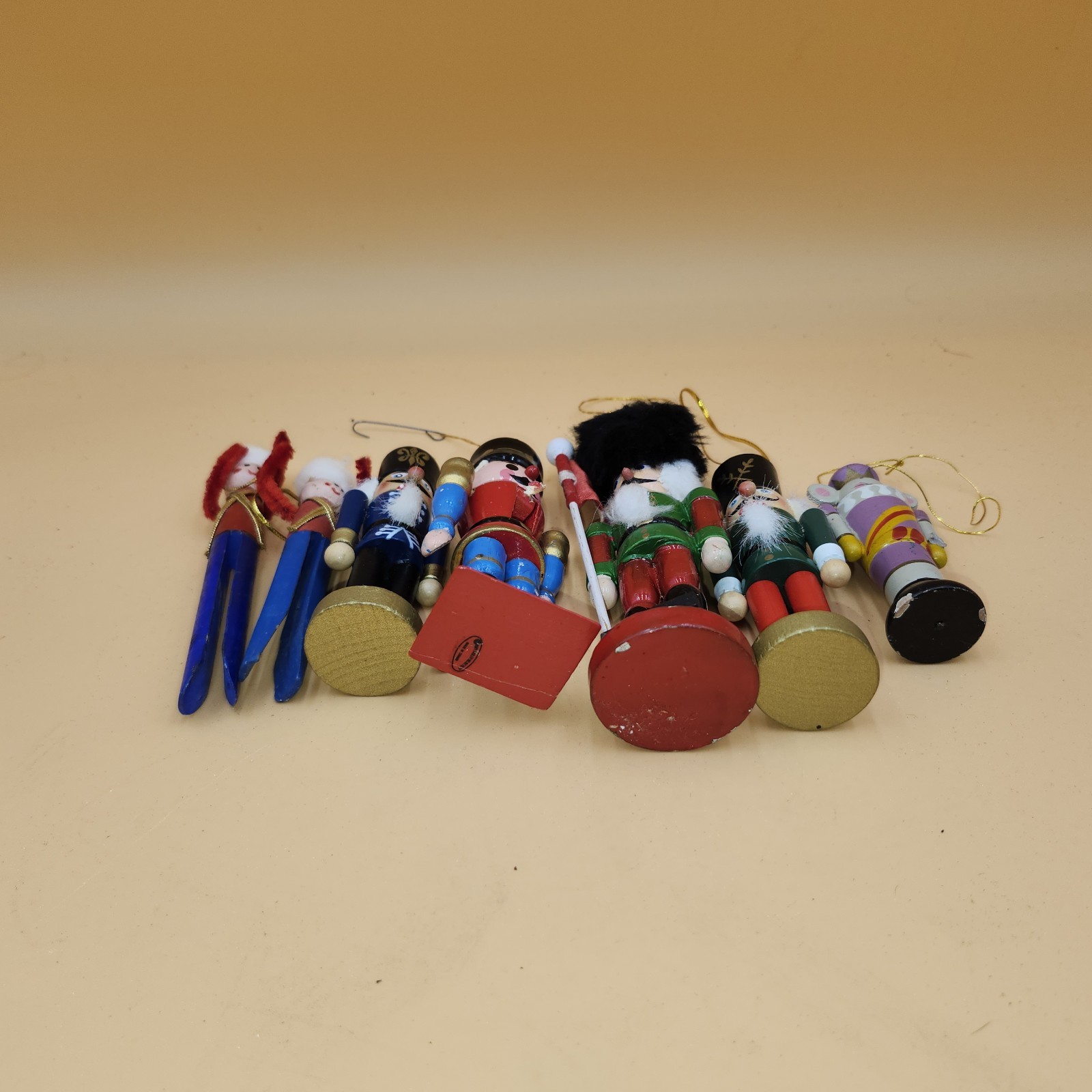 Lot of vintage wood handmade nutcracker ornament Kurt Adler