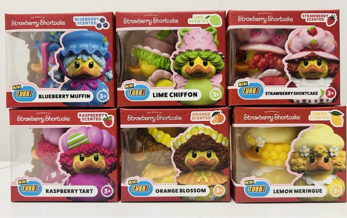NIB Strawberry Shortcake and Friends Tubbz Mini Rubber Duck Series HTF! Rare